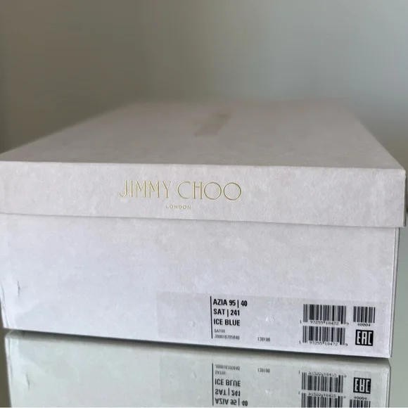 New JIMMY CHOO Azia 95 Heeled Sandals - Ice Blue $1,150 40 - Picture 4 of 13